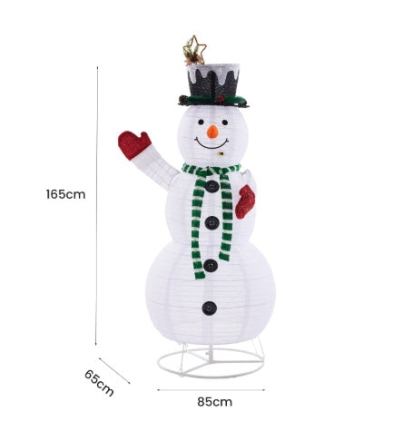 5ft Lighted Snowman, Large Outdoor Christmas Decoration With 200 LED Lights, Multicolored Scarf And Hat