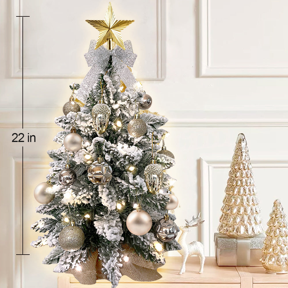 2ft Mini Christmas Tree With Light Artificial Small Tabletop Christmas Decoration